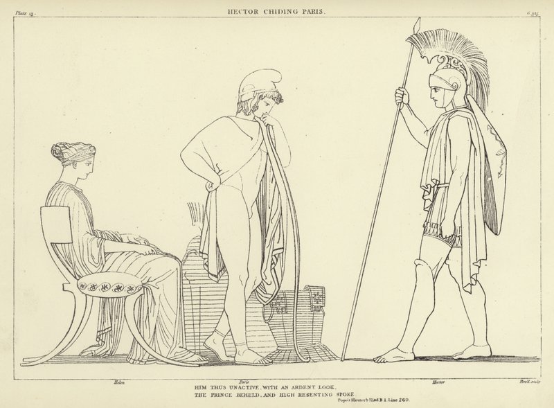 Hektor pouczający Parysa autorstwa John Flaxman