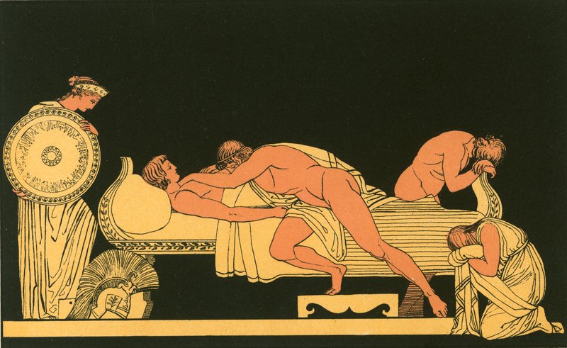 Thetis przynosząca zbroję do Achillesa autorstwa John Flaxman