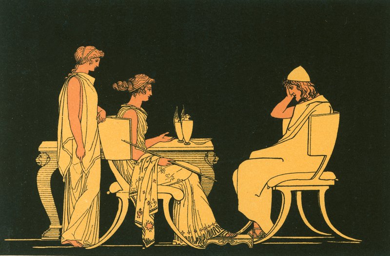 Ulisses przy stole Kirke autorstwa John Flaxman