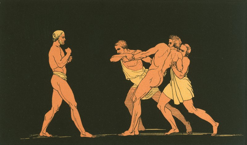 Ulisses przygotowuje się do walki z wirusem autorstwa John Flaxman