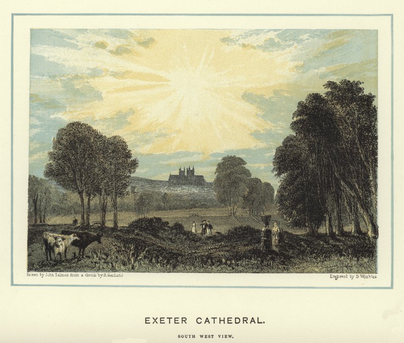 Katedra w Exeter, widok na południowy zachód autorstwa John Francis Salmon