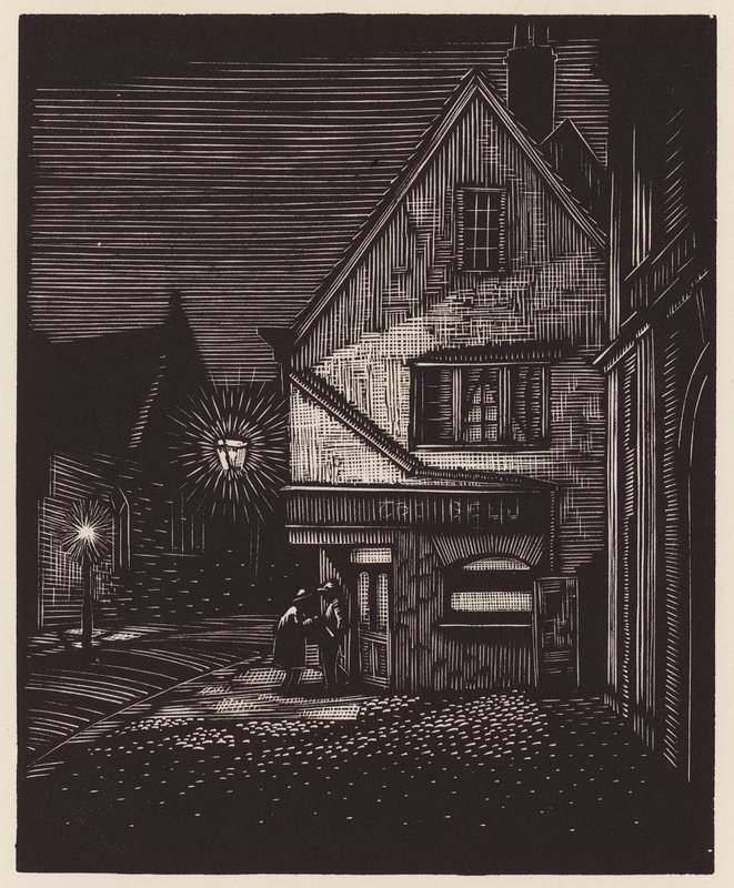 Cambridge: Peas Hill (drzeworyt) autorstwa John Frederick Greenwood