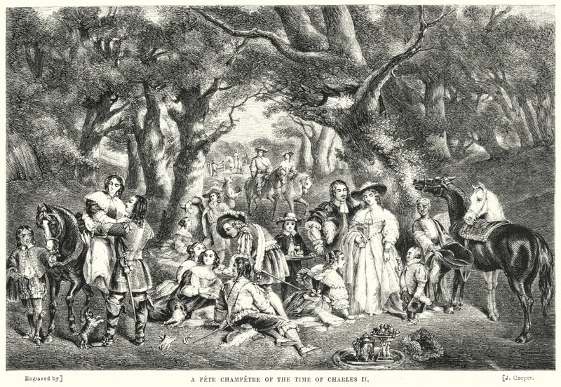 Champetre Fete z czasów Karola II (rycina) autorstwa John Frederick Tayler