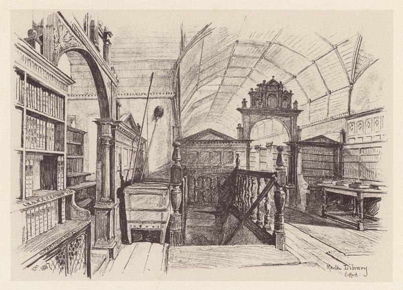 Biblioteka Merton (litografia) autorstwa John Fulleylove