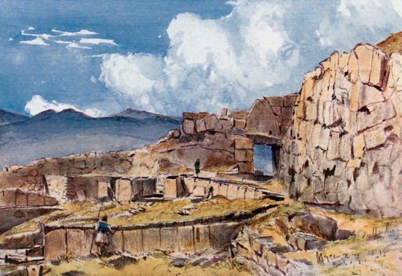 Mycenae، د Schliemann Poli د مشهورو کشفونو سایټ ښودل autorstwa John Fulleylove