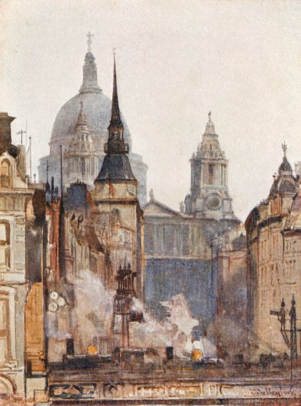 Katedra św. Pawła, z Cyrku Ludgate autorstwa John Fulleylove