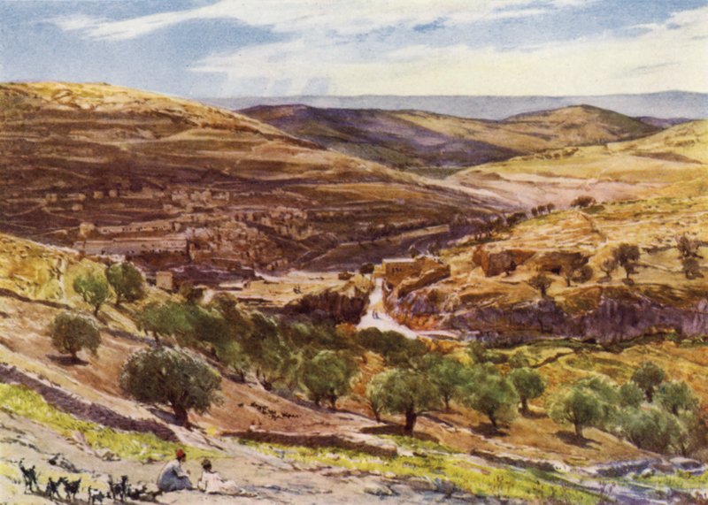 Valley of Hinnom, z Hill of Offense (kolor lito) autorstwa John Fulleylove