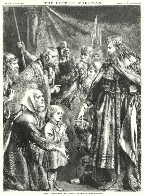 Król Alfred i sierota (grafika) autorstwa John Gilbert