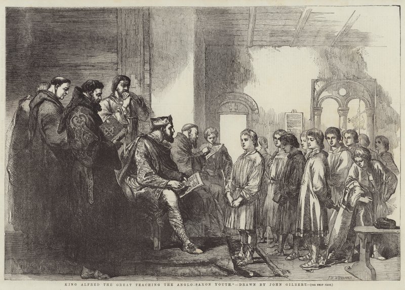 Król Alfred Wielki nauczający młodzież anglosaską autorstwa John Gilbert