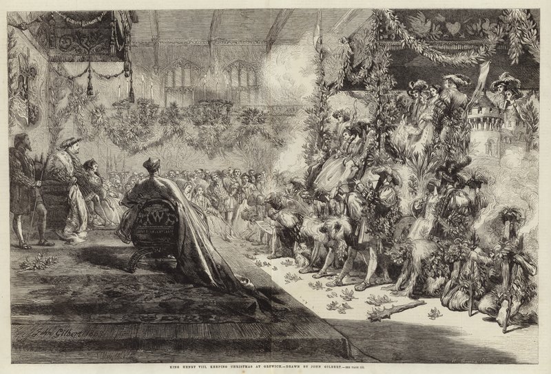 Król Henryk VIII utrzymujący Boże Narodzenie w Greenwich autorstwa John Gilbert
