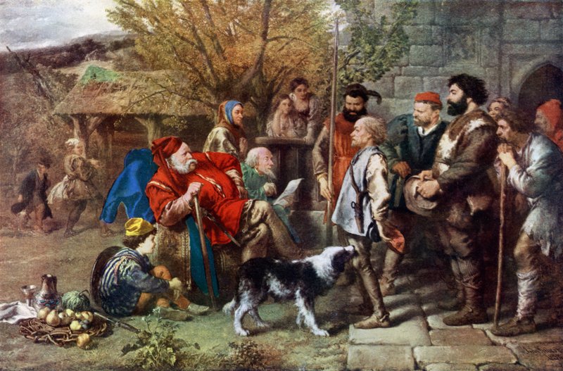 Sir John Falstaff recenzuje swój obdarty pułk autorstwa John Gilbert