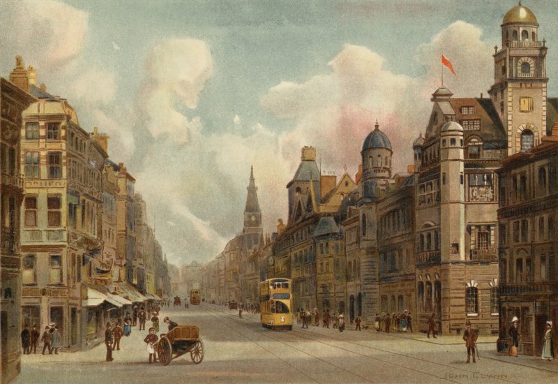 Liverpool: Dale Street, patrząc na wschód (kolor lito) autorstwa John Glynn