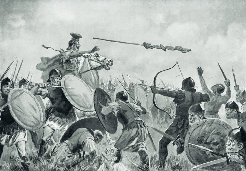 Bitwa rzymska z Wolskami (lito) autorstwa John Harris Valda