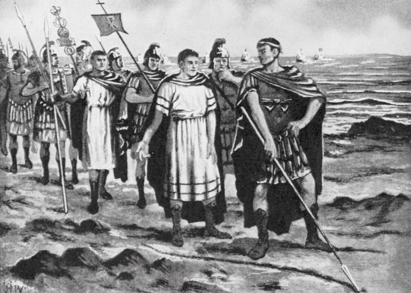 Konstantyn wytyczający granice nowej stolicy (litografia) autorstwa John Harris Valda