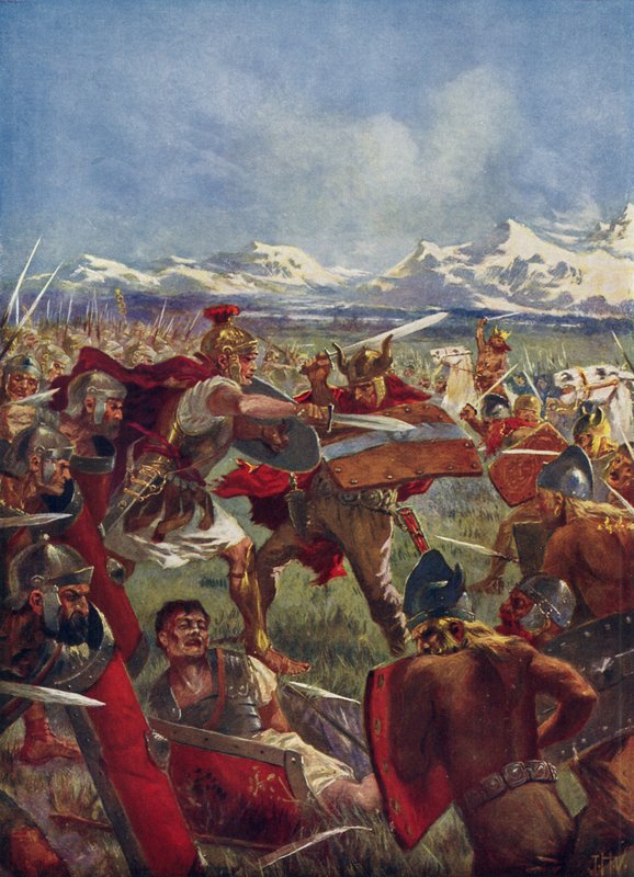 Pojedynek Marcellusa z Virdumarusem autorstwa John Harris Valda