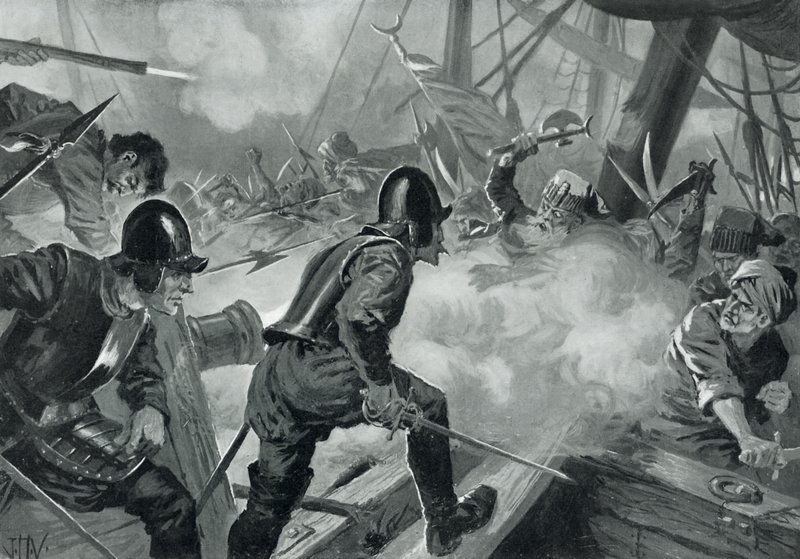 Bitwa pod Lepanto autorstwa John Harris Valda