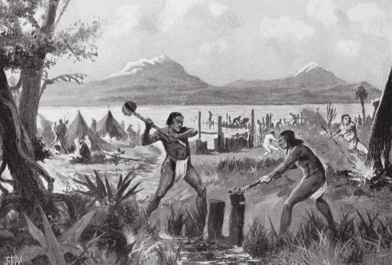 Fundacja miasta Meksyk (litografia) autorstwa John Harris Valda
