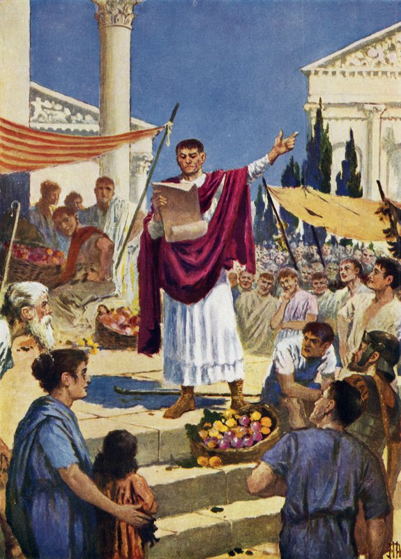 Ogłoszenie edyktu mediolańskiego, AD 313 autorstwa John Harris Valda