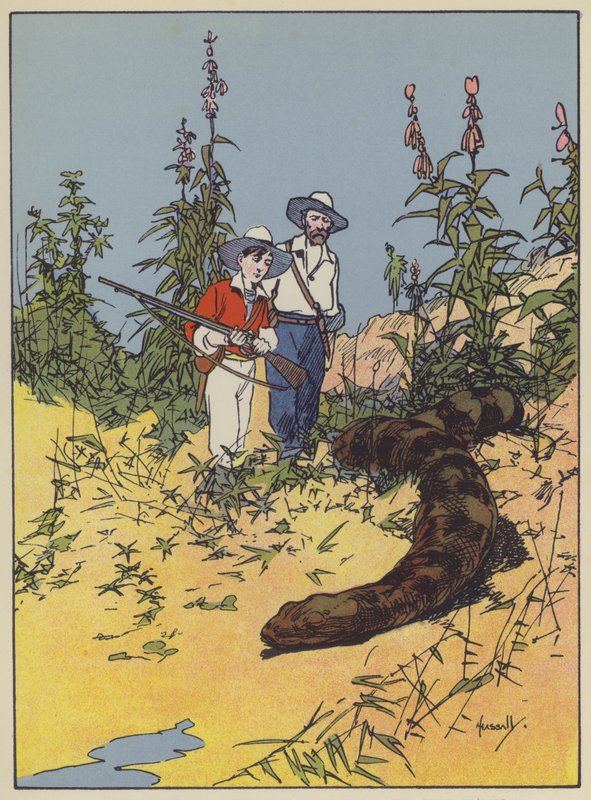 Ilustracja do Robinsona szwajcarskiego (kolor lito) autorstwa John Hassall