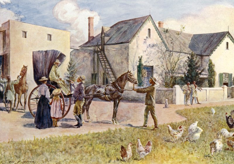 Farma w RPA (kolor lito) autorstwa John Henry Frederick (after) Bacon
