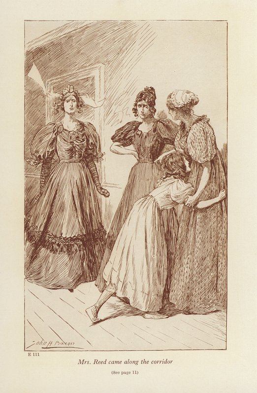 Ilustracja do książki Jane Eyre autorstwa Charlotte Bronte (litografia) autorstwa John Henry Frederick (after) Bacon