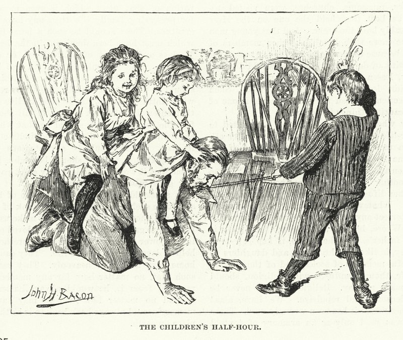 Pół godziny dzieci - zabawa z ojcem (grafika) autorstwa John Henry Frederick (after) Bacon
