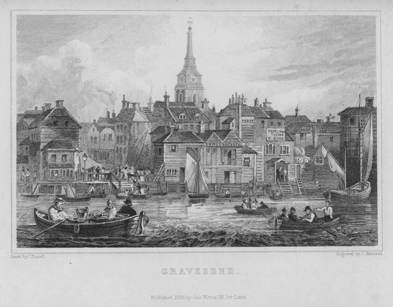 Gravesend, Kent (grawerowanie) autorstwa John Henry Henshall
