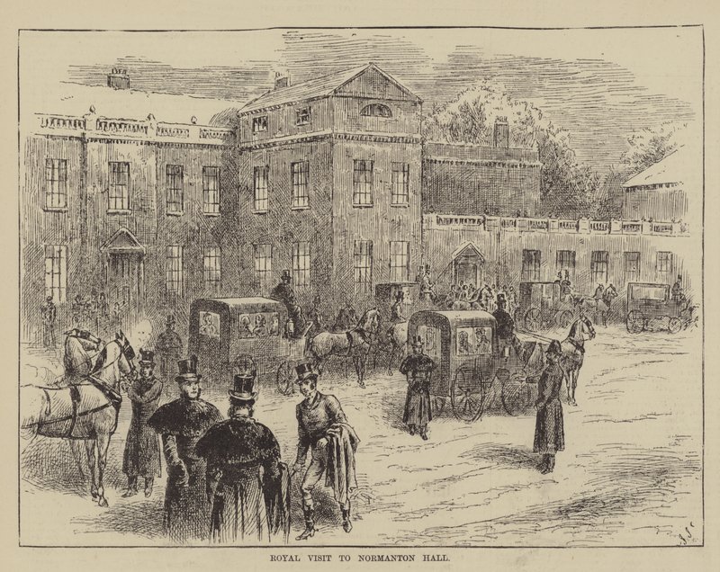 Królewska wizyta w Normanton Hall autorstwa John Jellicoe