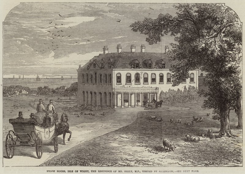 Brook House, Isle of Wight, rezydencja pana Seely, posła, odwiedzona przez Garibaldi autorstwa John Jessop Hardwick