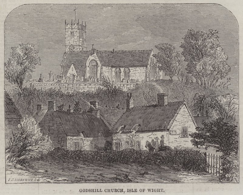 Kościół Godshill, Wyspa Wight autorstwa John Jessop Hardwick