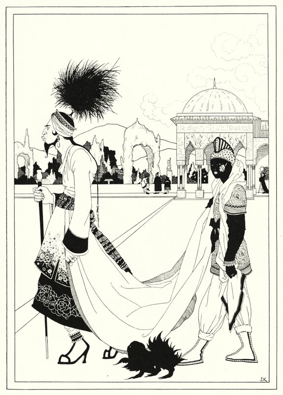 Ilustracja do Historii Aladyna i cudownej lampy (lito) autorstwa John Kettelwell