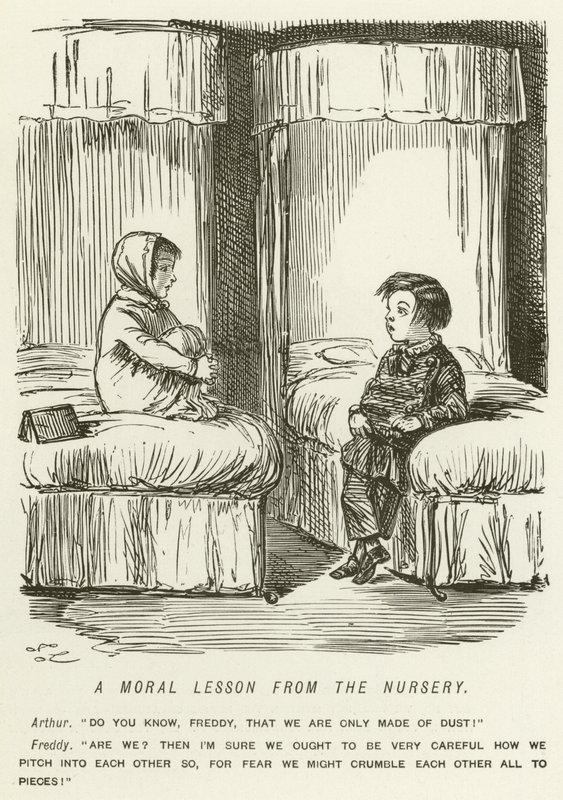 Lekcja moralna ze żłobka autorstwa John Leech