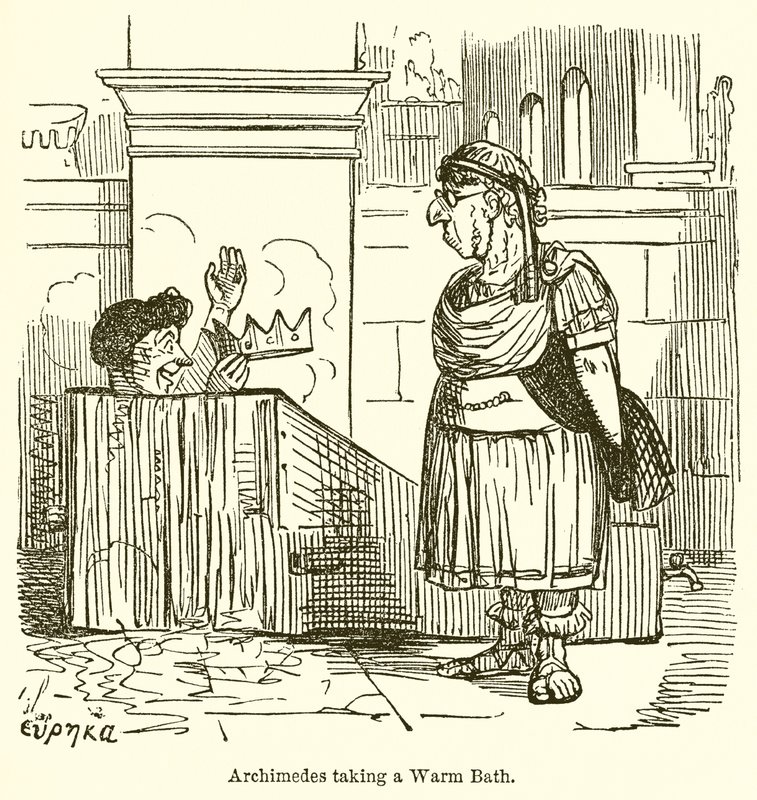Archimedes biorący ciepłą kąpiel autorstwa John Leech