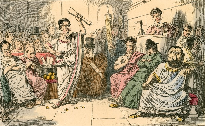 Cyceron potępiający Katylinę autorstwa John Leech