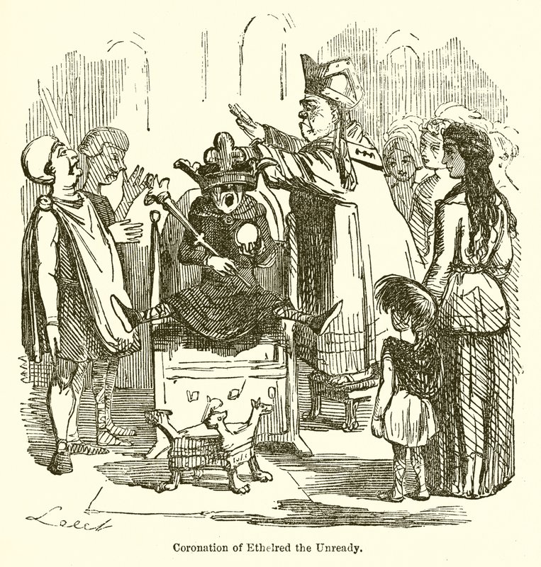 Koronacja Ethelreda Niegotowego autorstwa John Leech