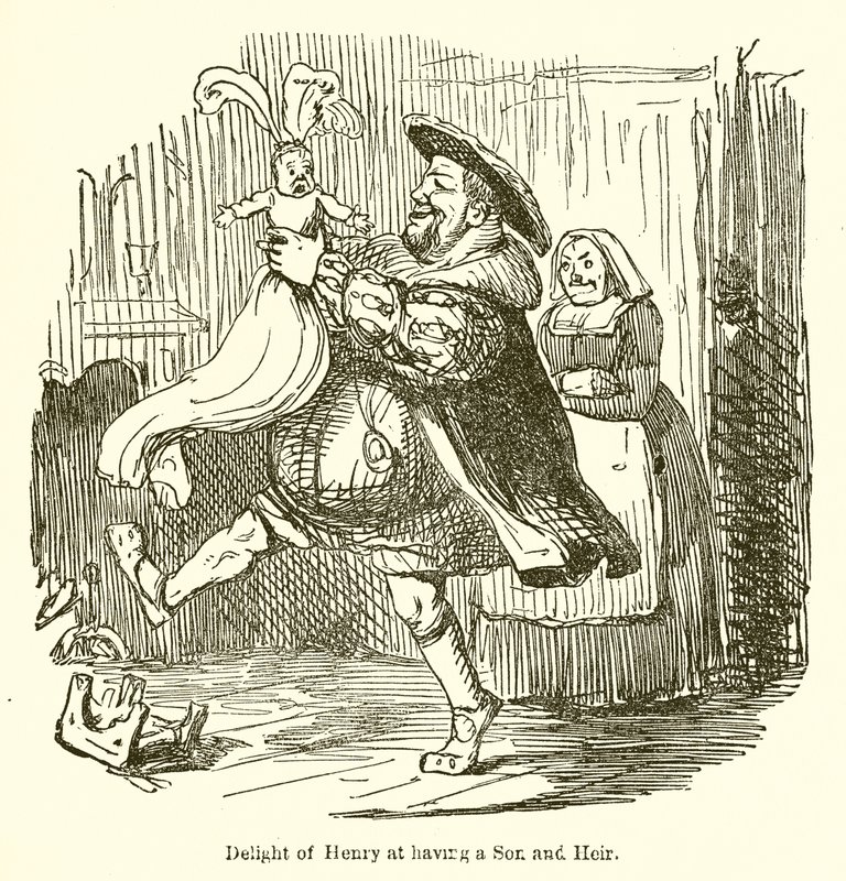 Rozkosz Henryka z posiadania syna i dziedzica autorstwa John Leech