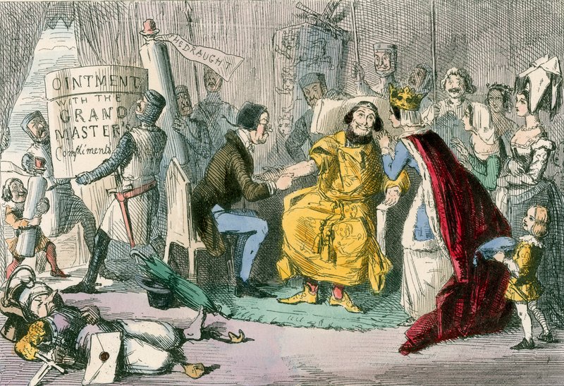 Ręka Edwarda w rękach jego doradców medycznych autorstwa John Leech
