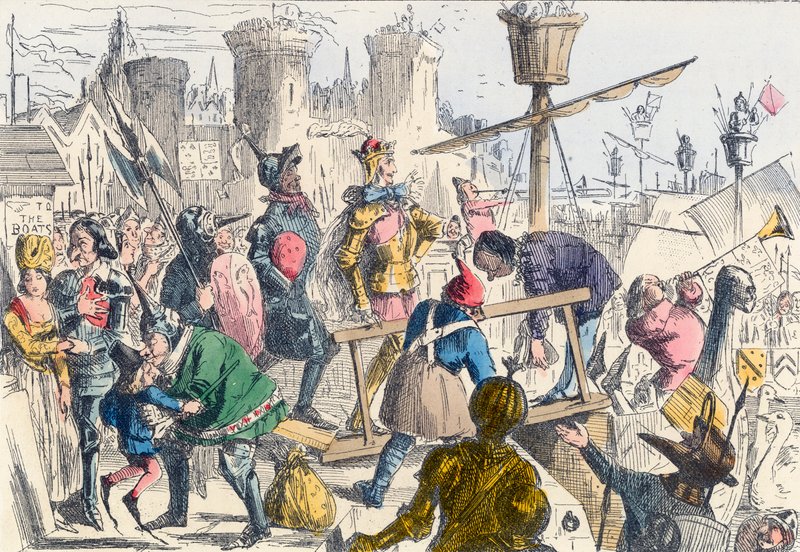 Zaokrętowanie króla Henryka V w Southampton autorstwa John Leech