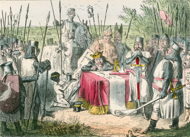Król Jan podpisuje Magna Charta autorstwa John Leech