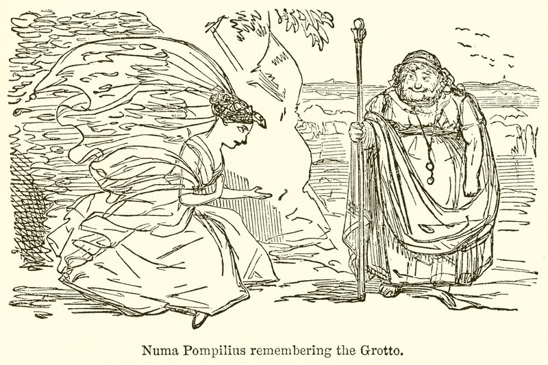 Numa Pompilius pamiętający grotę autorstwa John Leech