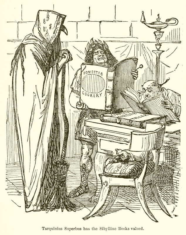 Tarquinius Superbus ma cenione książki Sybilli autorstwa John Leech