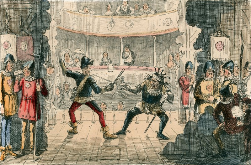 Bitwa pod Bosworth, scena z wielkiego dramatu historii autorstwa John Leech