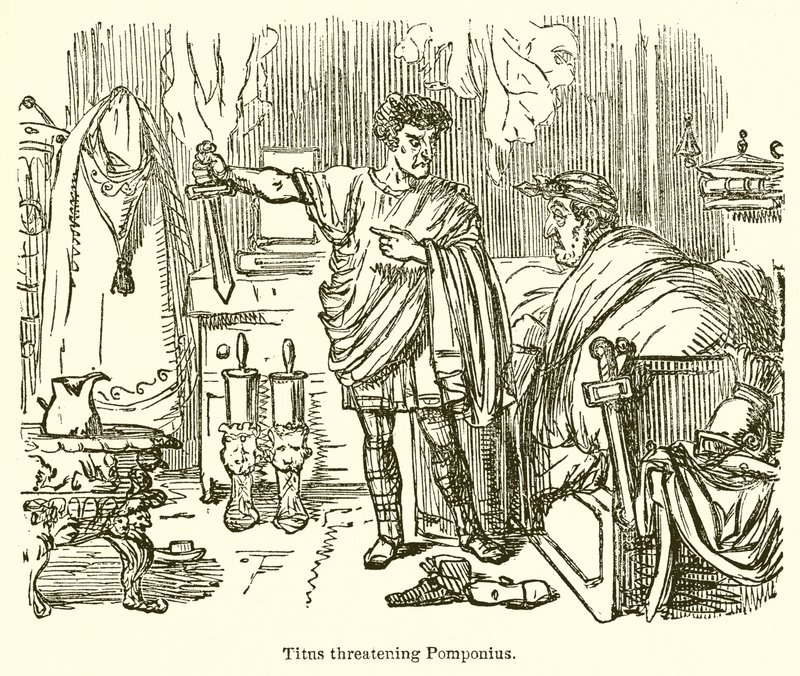 Tytus grozi Pomponiuszowi autorstwa John Leech