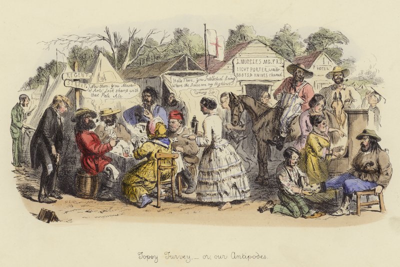 Topsy Turvy, czyli nasze Antypody autorstwa John Leech