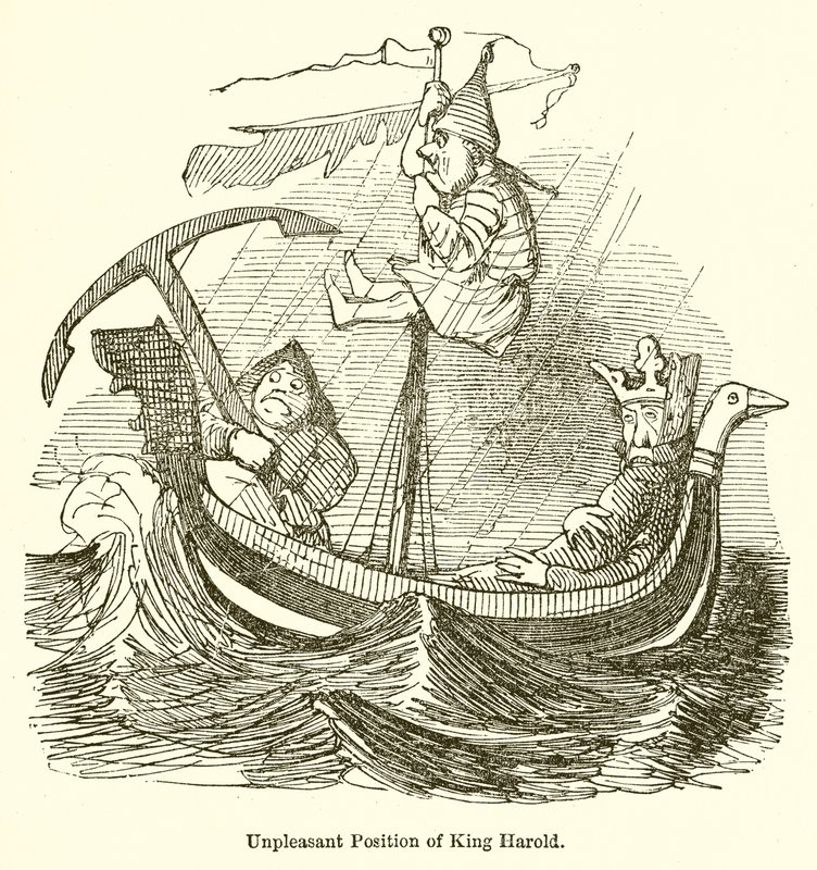 Nieprzyjemna pozycja króla Harolda autorstwa John Leech