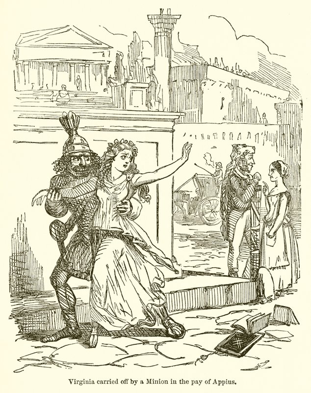 Virginia uprowadzona przez sługę w Pay of Appius autorstwa John Leech
