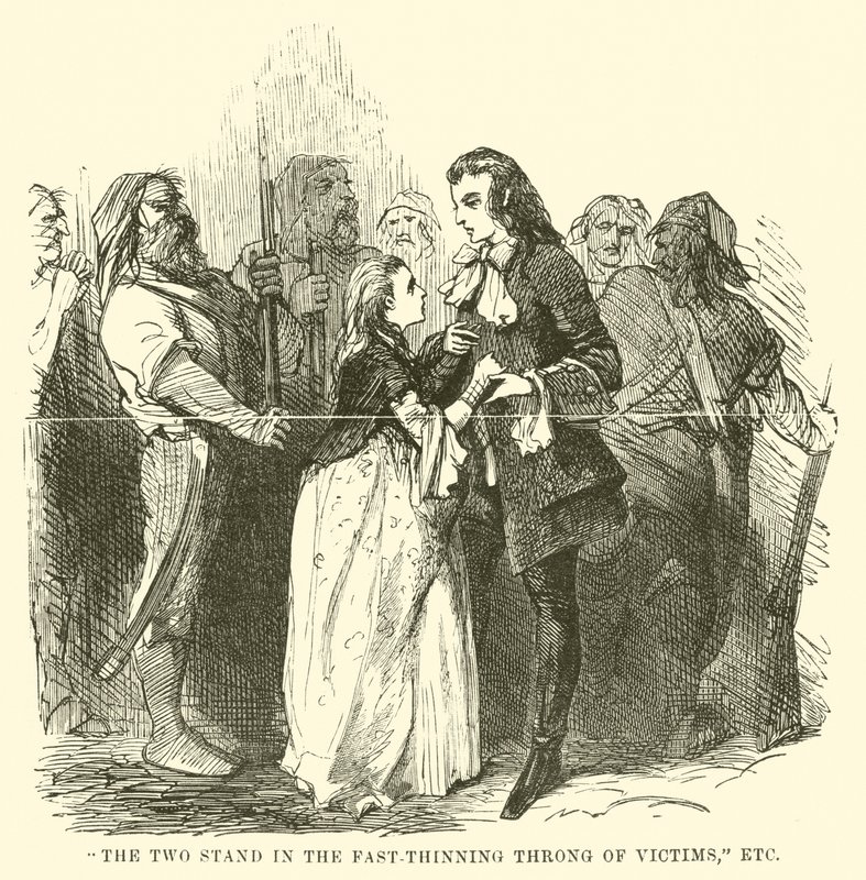Ilustracja do Opowieści o dwóch miastach autorstwa Charlesa Dickensa autorstwa John McLenan