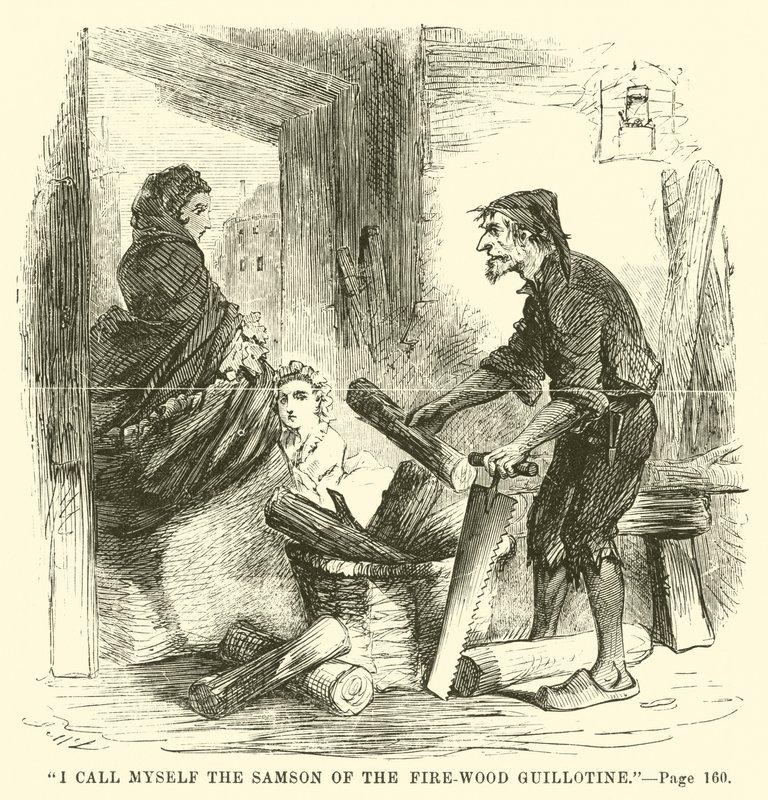 Ilustracja do Opowieści o dwóch miastach autorstwa Charlesa Dickensa autorstwa John McLenan