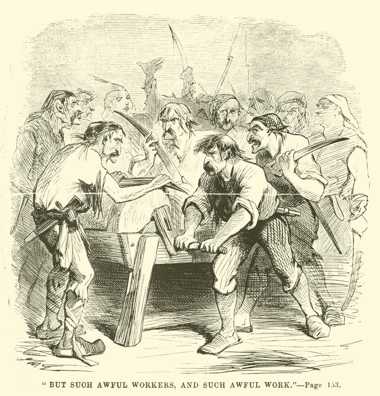 Ilustracja do Opowieści o dwóch miastach autorstwa Charlesa Dickensa autorstwa John McLenan