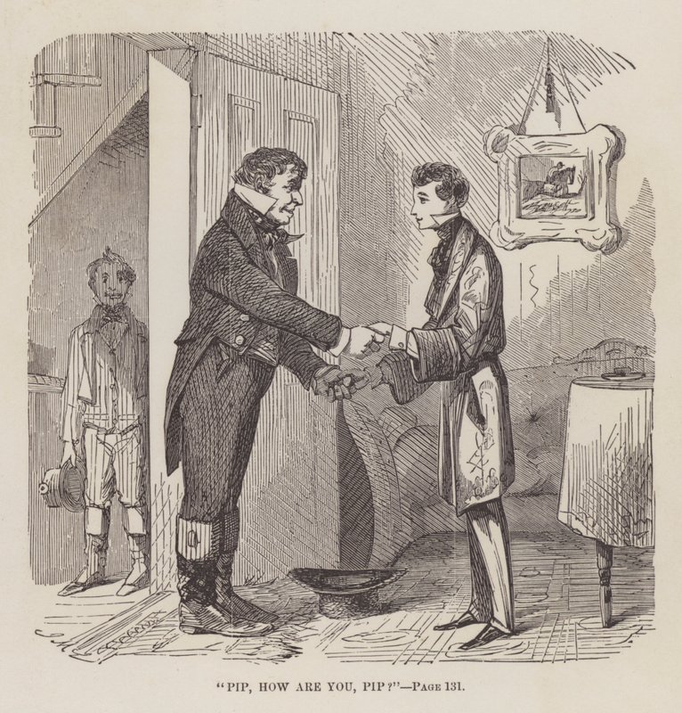 „Pip, jak się masz Pip”, ilustracja do „Wielkich oczekiwań” Charlesa Dickensa, 1861 autorstwa John McLenan